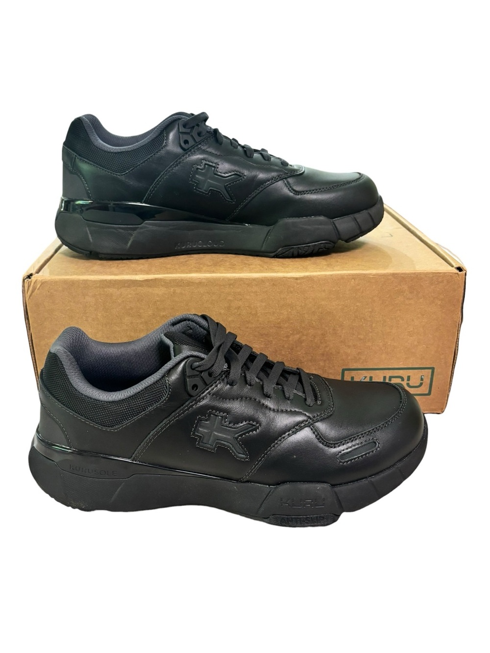 KURU Kinetic 2 Shoes Womens 11 Wide Black Leather Sneakers Comfort Anti Slip